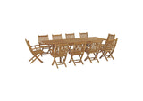 EEI-3285-NAT-SET Marina 11 Piece Outdoor Patio Teak Dining Set By Modway