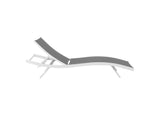 EEI-3300-WHI-GRY Glimpse Outdoor Patio Mesh Chaise Lounge Chair By Modway