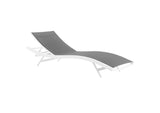 EEI-3300-WHI-GRY Glimpse Outdoor Patio Mesh Chaise Lounge Chair By Modway