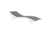 EEI-3300-WHI-GRY Glimpse Outdoor Patio Mesh Chaise Lounge Chair By Modway