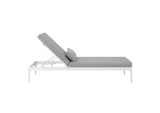 EEI-3301-WHI-GRY Perspective Cushion Outdoor Patio Chaise Lounge Chair By Modway
