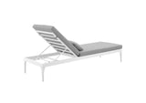 EEI-3301-WHI-GRY Perspective Cushion Outdoor Patio Chaise Lounge Chair By Modway