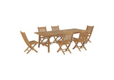 EEI-3309-NAT-SET Marina 7 Piece Outdoor Patio Teak Dining Set By Modway