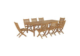 EEI-3313-NAT-SET Marina 9 Piece Outdoor Patio Teak Dining Set By Modway