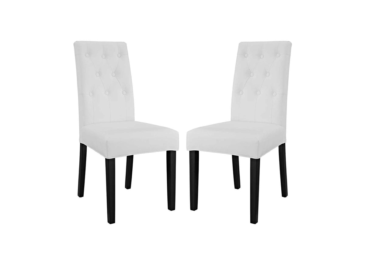 EEI-3323-WHI Confer Vinyl Dining Side Chair Set Of 2 By Modway