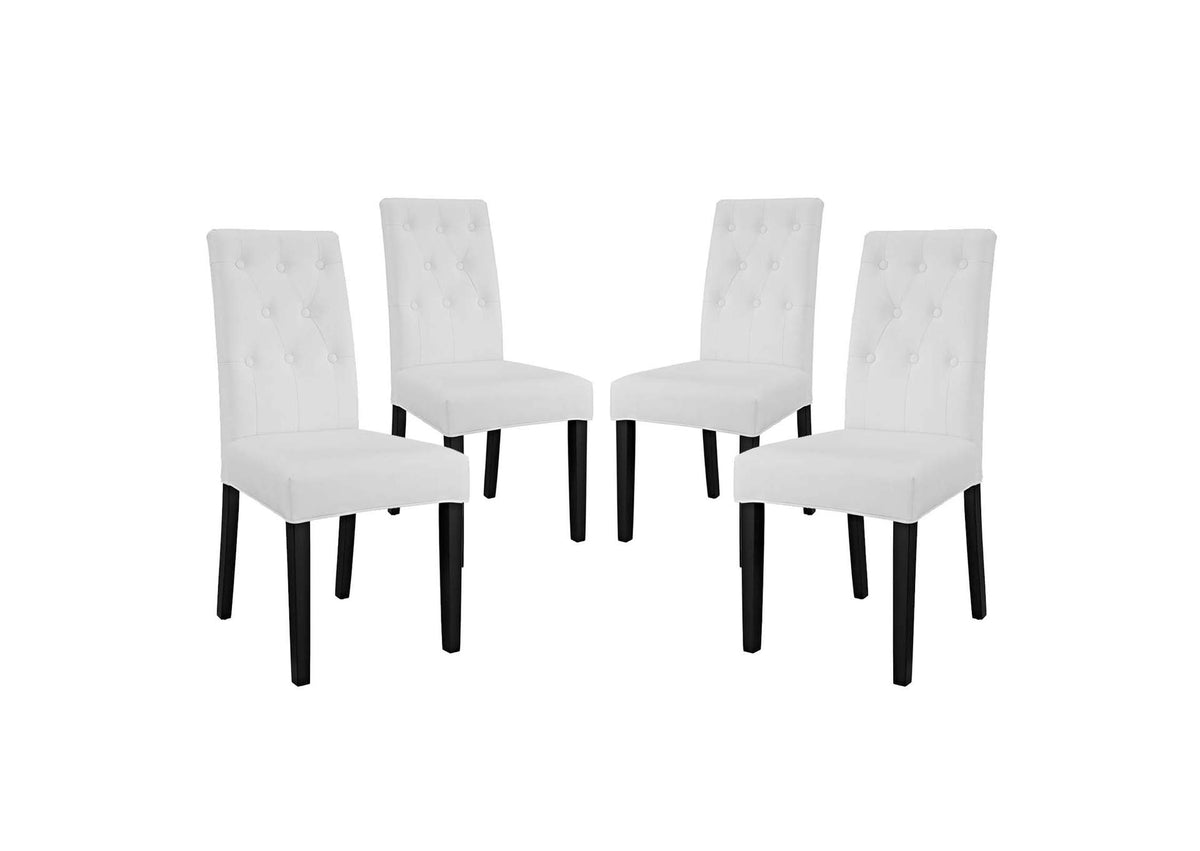 EEI-3324-WHI Confer Vinyl Dining Side Chair Set Of 4 By Modway