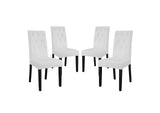 EEI-3324-WHI Confer Vinyl Dining Side Chair Set Of 4 By Modway