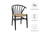 EEI-3338-BLK Flourish Spindle Wood Dining Side Chair By Modway