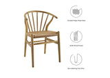 EEI-3338-NAT Flourish Spindle Wood Dining Side Chair By Modway