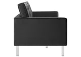 EEI-3385-SLV-BLK Loft Tufted Vegan Leather Sofa By Modway