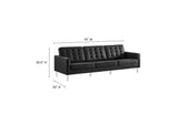 EEI-3385-SLV-BLK Loft Tufted Vegan Leather Sofa By Modway