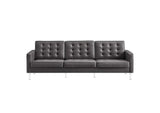 EEI-3385-SLV-GRY Loft Tufted Vegan Leather Sofa By Modway