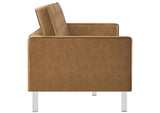 EEI-3385-SLV-TAN Loft Tufted Vegan Leather Sofa By Modway
