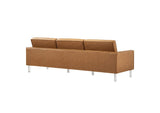 EEI-3385-SLV-TAN Loft Tufted Vegan Leather Sofa By Modway