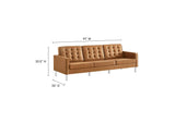 EEI-3385-SLV-TAN Loft Tufted Vegan Leather Sofa By Modway