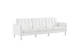 EEI-3385-SLV-WHI Loft Tufted Vegan Leather Sofa By Modway