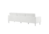 EEI-3385-SLV-WHI Loft Tufted Vegan Leather Sofa By Modway