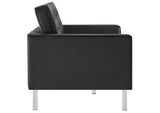 EEI-3388-SLV-BLK Loft Tufted Vegan Leather Loveseat By Modway