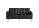 EEI-3388-SLV-BLK Loft Tufted Vegan Leather Loveseat By Modway