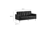 EEI-3388-SLV-BLK Loft Tufted Vegan Leather Loveseat By Modway