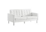EEI-4106-SLV-WHI-SET Loft 2-Piece Tufted Vegan Leather Furniture Set By Modway