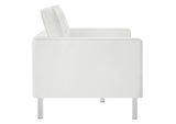 EEI-3388-SLV-WHI Loft Tufted Vegan Leather Loveseat By Modway