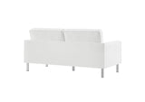 EEI-3388-SLV-WHI Loft Tufted Vegan Leather Loveseat By Modway