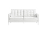 EEI-3388-SLV-WHI Loft Tufted Vegan Leather Loveseat By Modway