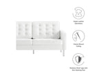 EEI-3388-SLV-WHI Loft Tufted Vegan Leather Loveseat By Modway