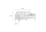 EEI-3388-SLV-WHI Loft Tufted Vegan Leather Loveseat By Modway