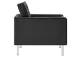 EEI-3391-SLV-BLK Loft Tufted Vegan Leather Armchair By Modway