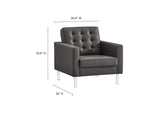 EEI-4105-SLV-GRY-SET Loft 3-Piece Tufted Vegan Leather Furniture Set By Modway