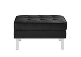 EEI-3394-SLV-BLK Loft Tufted Vegan Leather Ottoman By Modway