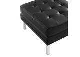 EEI-3394-SLV-BLK Loft Tufted Vegan Leather Ottoman By Modway