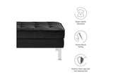 EEI-3394-SLV-BLK Loft Tufted Vegan Leather Ottoman By Modway