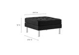 EEI-3394-SLV-BLK Loft Tufted Vegan Leather Ottoman By Modway