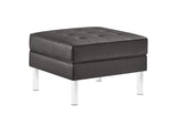 EEI-3394-SLV-GRY Loft Tufted Vegan Leather Ottoman By Modway
