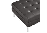 EEI-3394-SLV-GRY Loft Tufted Vegan Leather Ottoman By Modway