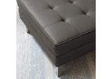 EEI-3394-SLV-GRY Loft Tufted Vegan Leather Ottoman By Modway