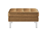 EEI-3394-SLV-TAN Loft Tufted Vegan Leather Ottoman By Modway
