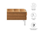 EEI-3394-SLV-TAN Loft Tufted Vegan Leather Ottoman By Modway