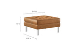 EEI-3394-SLV-TAN Loft Tufted Vegan Leather Ottoman By Modway
