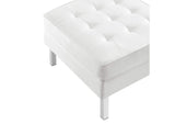 EEI-3394-SLV-WHI Loft Tufted Vegan Leather Ottoman By Modway