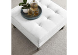 EEI-3394-SLV-WHI Loft Tufted Vegan Leather Ottoman By Modway