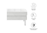 EEI-3394-SLV-WHI Loft Tufted Vegan Leather Ottoman By Modway