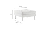 EEI-3394-SLV-WHI Loft Tufted Vegan Leather Ottoman By Modway