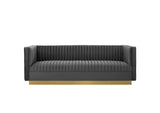 EEI-3405-GRY Sanguine Vertical Channel Tufted Performance Velvet Sofa By Modway