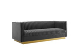 EEI-3405-GRY Sanguine Vertical Channel Tufted Performance Velvet Sofa By Modway