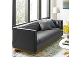 EEI-3405-GRY Sanguine Vertical Channel Tufted Performance Velvet Sofa By Modway