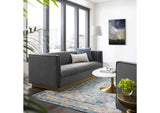 EEI-3405-GRY Sanguine Vertical Channel Tufted Performance Velvet Sofa By Modway